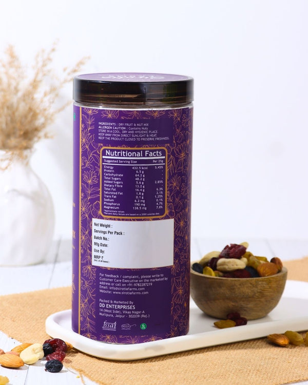 Premium Dry Fruits And Nut Mix 500 GM Almonds, Cashew, Green Raisins, Black Raisins, Pistachios, Cranberry