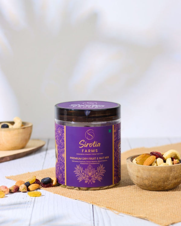 Premium Dry Fruits And Nut Mix (250 GM) Almonds, Cashew, Green Raisins, Black Raisins, Pistachios, Cranberry